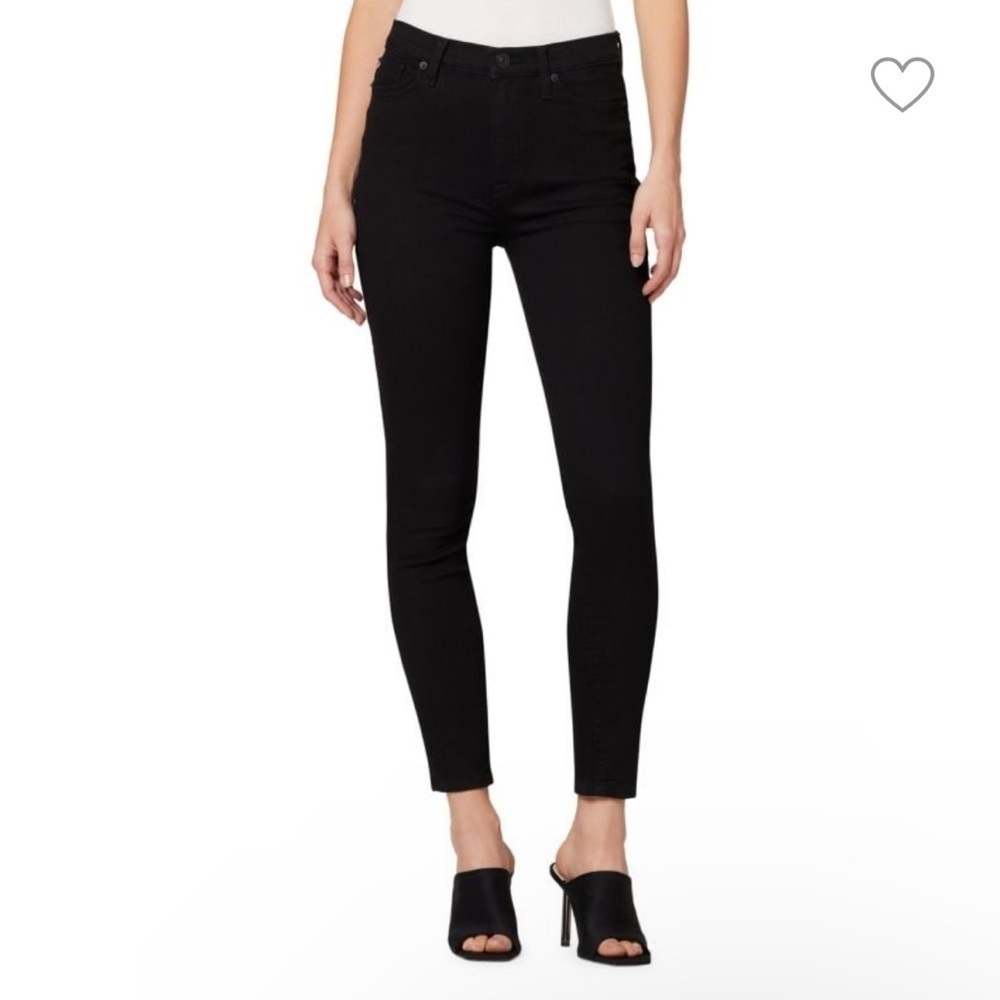 HUDSON Blair High Rise Super Skinny Crop Jeans In Black Size 29